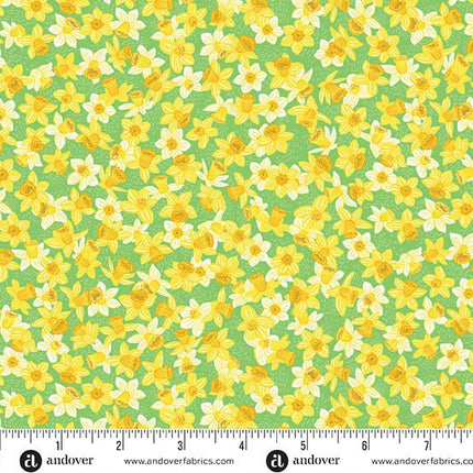 Makower Hello Spring | Daffodil Bloom | Green - 085 - G