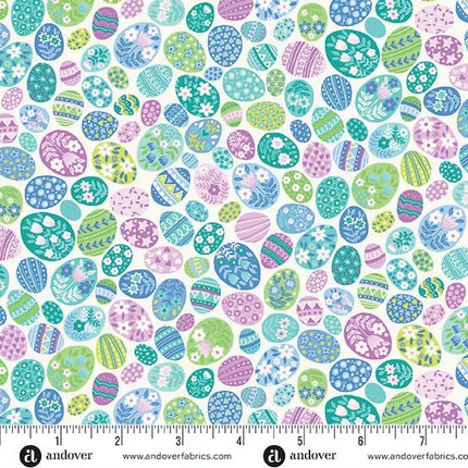 Makower Hello Spring | Egg Eggstravaganza | Blue - 087 - B