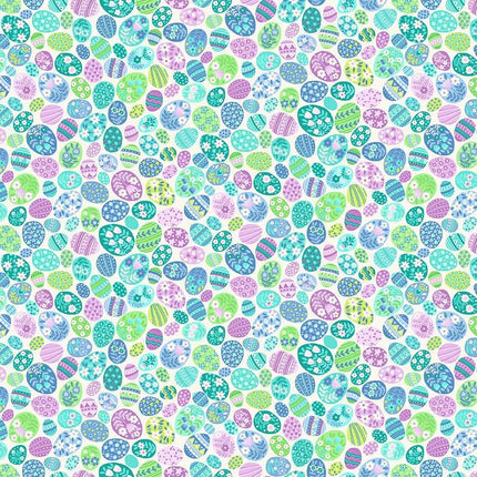 Makower Hello Spring | Egg Eggstravaganza | Blue - 087 - B
