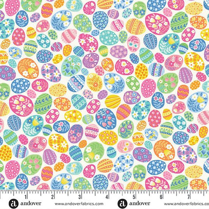 Makower Hello Spring | Egg Eggstravaganza | Cream - 087 - Q