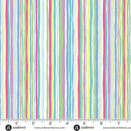 Makower Hello Spring | Wavy Stripe | Multi - 090 - 1