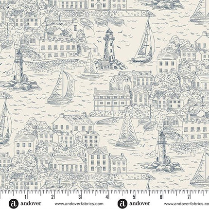 Makower High Tide | Harbour View | Cream - 077 - Q