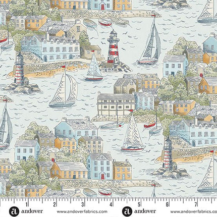 Makower High Tide | Harbour View | Light Blue - 077 - B2