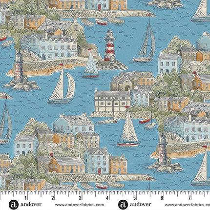 Makower High Tide | Harbour View | Mid Blue - 077 - B5