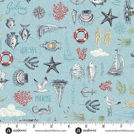 Makower High Tide | Maritime | Light Blue - 078 - B2