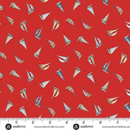 Makower High Tide | Sail Away | Red - 080 - R
