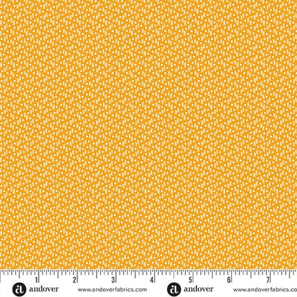 Makower | Indigo Cheddar | Ikat Dot | Cheddar - 1146 - O