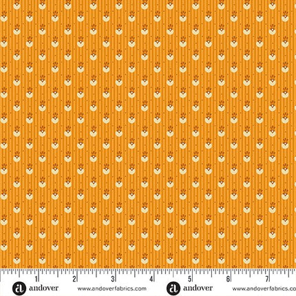Makower | Indigo Cheddar | Pinstripe Circle | Cheddar - 1142 - O