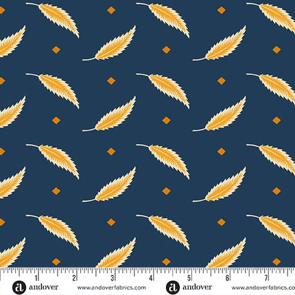 Makower | Indigo Cheddar | Tossed Leaves | Indigo - 1140 - B