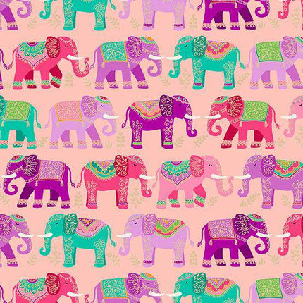Makower - Jaipur - Elephants - Pink - TP-2562-P