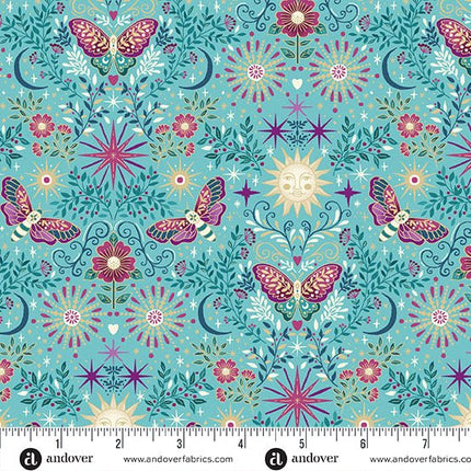 Makower | Luna | Night Garden | Teal - 072 - T