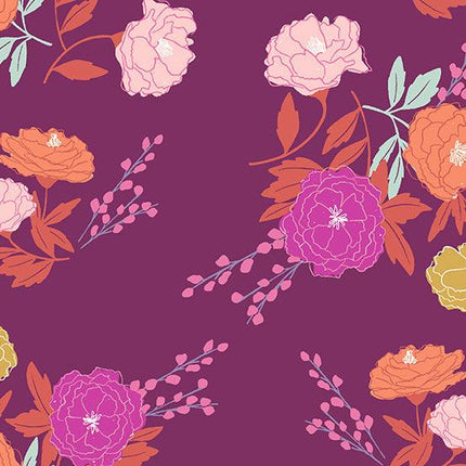Makower - Wandering - Blossom - Mulberry - 759-P