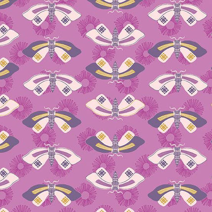 Makower - Wandering - Butterflies - Orchid - 761-P