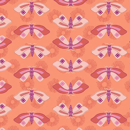 Makower - Wandering - Butterflies - Peach - 761-O