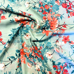 *NEW* Full Bloom | Pistachio | Poly Dress Fabric - Hollies Haberdashery UK