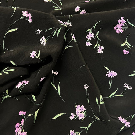 *NEW* Veronica | Black | Poly Dress Fabric - Hollies Haberdashery UK