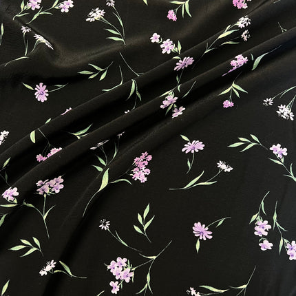 *NEW* Veronica | Black | Poly Dress Fabric - Hollies Haberdashery UK