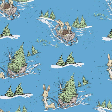 Peter Rabbit - Christmas - Sledging -