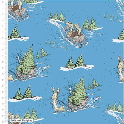 Peter Rabbit - Christmas - Sledging -