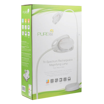 PURElite | Tri Spectrum Rechargeable Magnifying LED Craft Lamp | Natural Daylight - CFPL15
