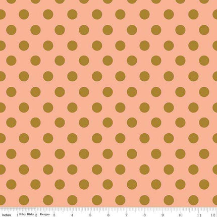 Riley Blake - On Trend - Dot - Coral Sparkle -