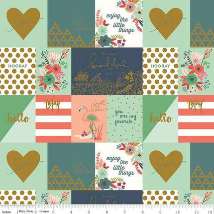 Riley Blake - On Trend - Notecards - Coral Sparkle -