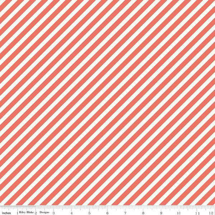 Riley Blake - On Trend - Stripe - Coral -