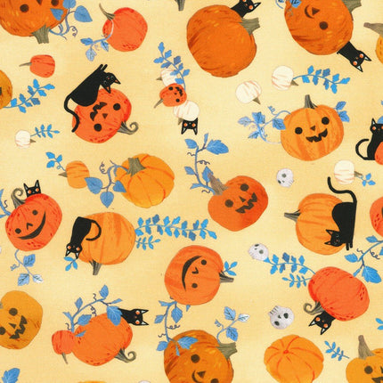 Robert Kaufman | Pumpkin Pals | Halloween Pumpkins | Caramel - AKFD - 22523 - 173