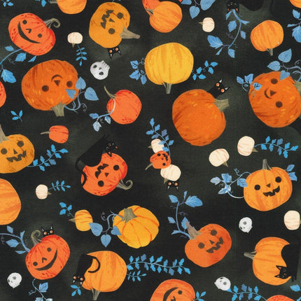 Robert Kaufman | Pumpkin Pals | Halloween Pumpkins | Liquorice - AKFD - 22523 - 182