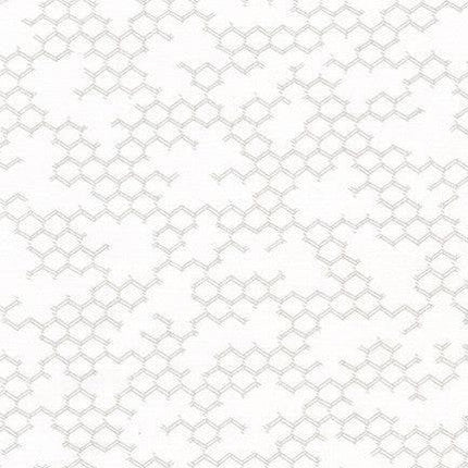 Robert Kaufman - Whisper Prints 3 - Shadow on White - Honeycomb -
