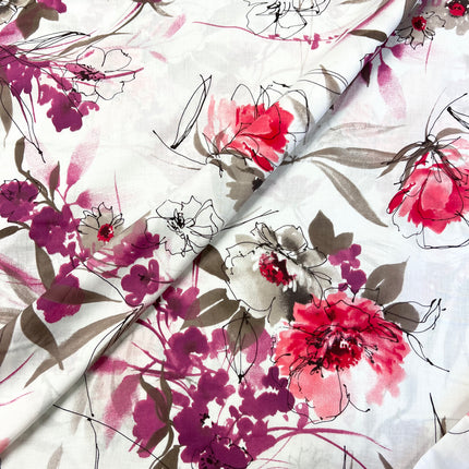 Sandi Bloom | Cotton Lawn | White - Hollies Haberdashery UK