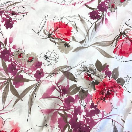 Sandi Bloom | Cotton Lawn | White - Hollies Haberdashery UK