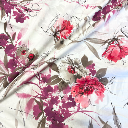 Sandi Bloom | Cotton Lawn | White - Hollies Haberdashery UK