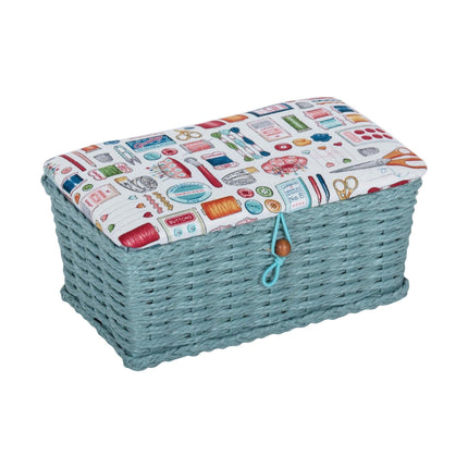Small Sewing Box | Hobby Gift | Wicker Basket Sewing Notions - HGSW\638