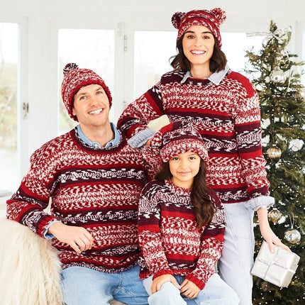 Stylecraft | Easy Fair Isle Effect | Aran | 10072 Christmas Jumper Hat Knitting Pattern - 10072