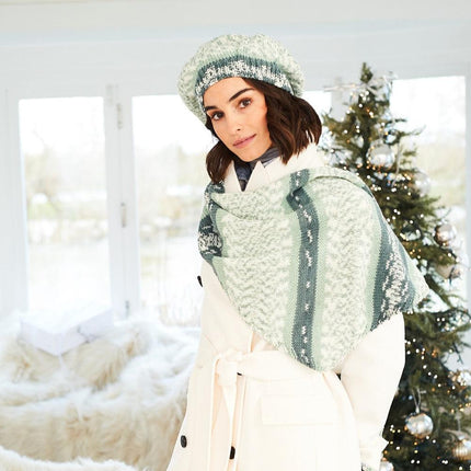 Stylecraft | Easy Fair Isle Effect | Aran | 10076 Scarf, Hat, Snood, Beret & Shawl Knitting Pattern - 10076
