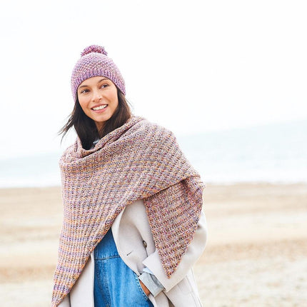 Stylecraft | Impressions | Aran | 10013 Pompom Hat, Shawl & Scarf Knitting Pattern - 10013