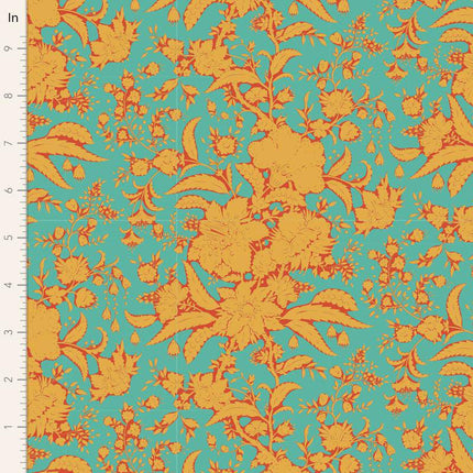 Tilda Bloomsville Fabric | Abloom | Turquoise - TD110072