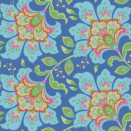Tilda Bloomsville Fabric | Flowermarket | Blueberry - TD100506