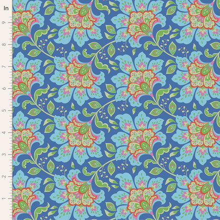 Tilda Bloomsville Fabric | Flowermarket | Blueberry - TD100506