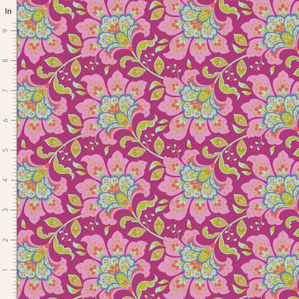 Tilda Bloomsville Fabric | Flowermarket | Plum -