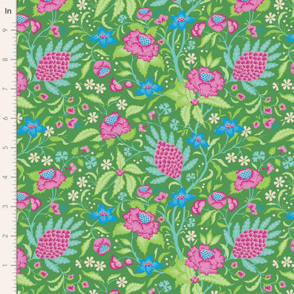 Tilda Bloomsville Fabric | Flowertangle | Green - TD100512
