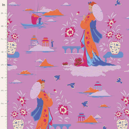 Tilda Bloomsville Fabric | Garden Vista | Iris - TD100504
