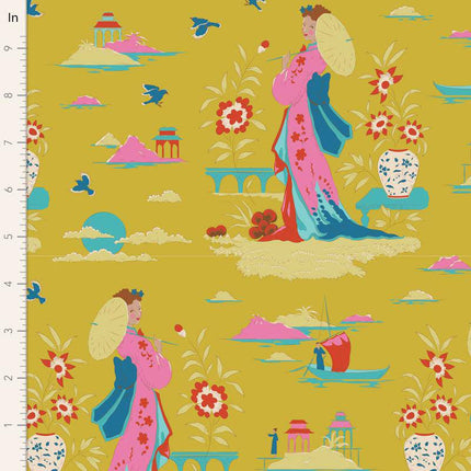 Tilda Bloomsville Fabric | Garden Vista | Light Corn - TD100518