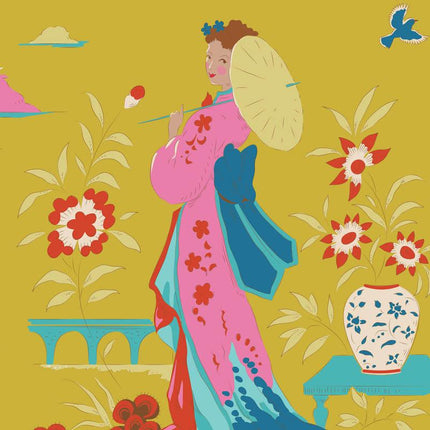 Tilda Bloomsville Fabric | Garden Vista | Light Corn - TD100518