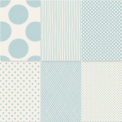 Tilda Classic Basics - Fat Quarter Pack - Blue (6) - TD300035