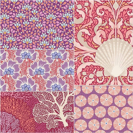 Tilda Cotton Beach - Fat Quarter Pack - Coral (5) -