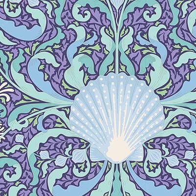 Tilda Cotton Beach - Scallop Shell - Blue -