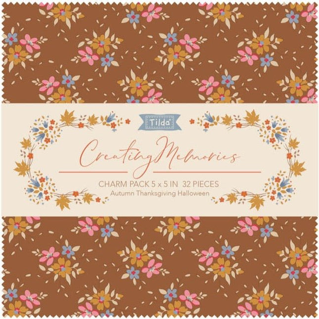 Tilda Creating Memories Fabric | 5'' Charm Pack | Autumn (32) - 300212