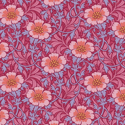 Tilda Hibernation Fabric | Fat Quarter Pack | Hibiscus / Mulberry (5) -